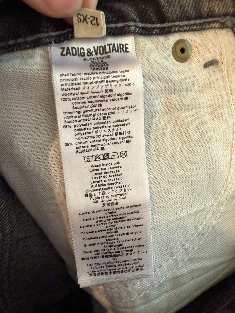 Zadig & Voltaire Acid Wash Gray Denim Cutoff Jean Shorts Raw Cut Hem size XS 12